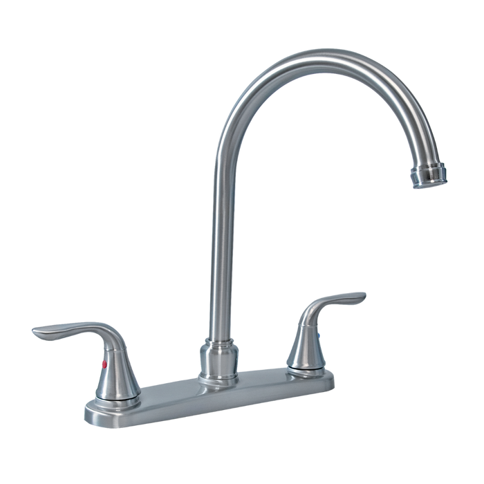 Kitchen Faucet 2-Handle Satin Nickel 8Inch With Optional Sprayer