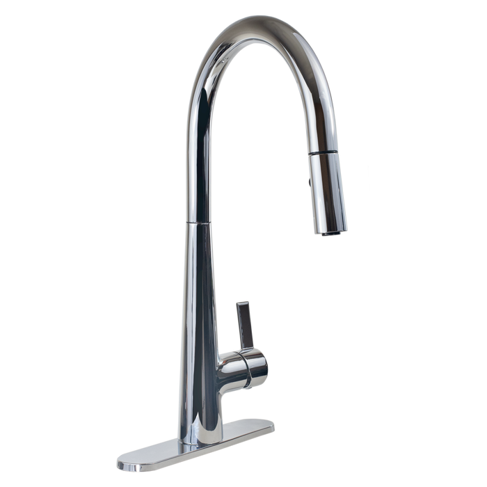 Pull Down High Arc Kitchen Faucet - Chrome
