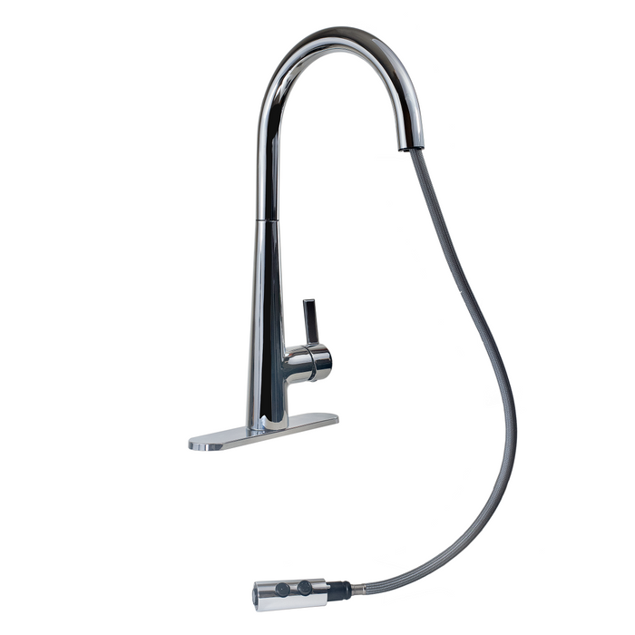 Pull Down High Arc Kitchen Faucet - Chrome