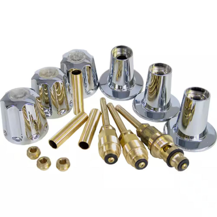 GERBER TUB & SHOWER REBUILD KIT (3 handles, 3 shower stems, 1 diverter, 3 sleeve, 3 escutcheons)