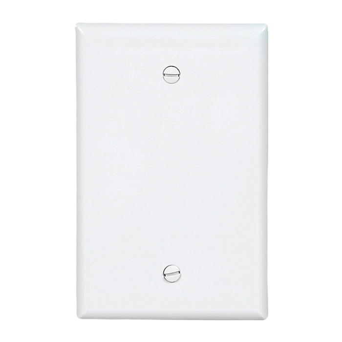 Wall Plate 1Gang Blank Mid White