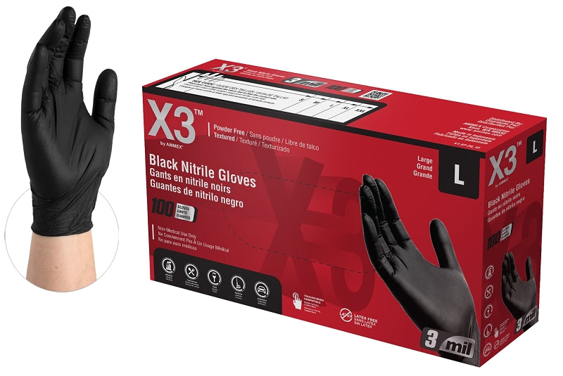 Black Nitrile Gloves Hd 100Ct