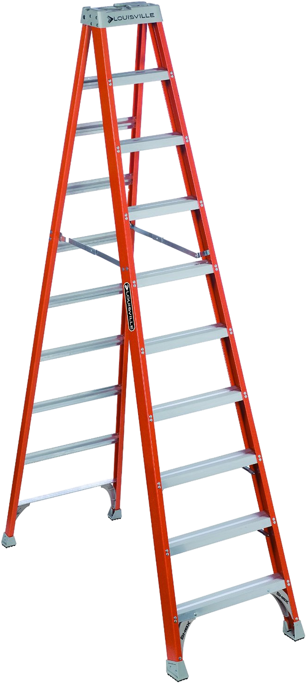 FIBERGLASS PLATFORM LADDER TYPE 1A ORANGE - 300 LB CAPACITY — Statewide ...