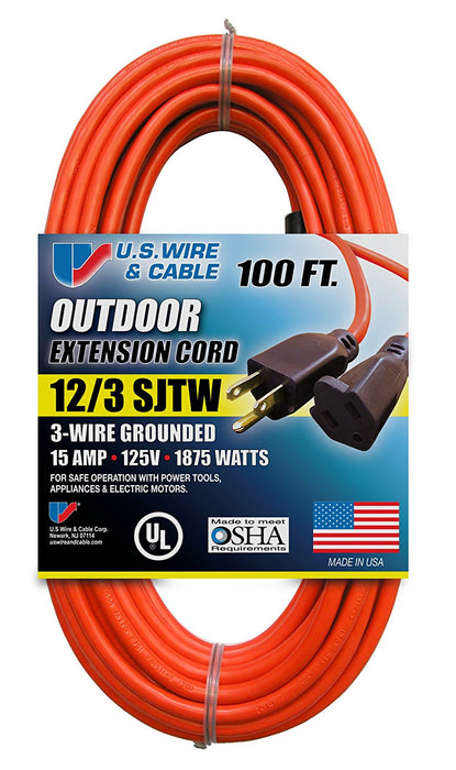 12/3 Orange Extension Cord