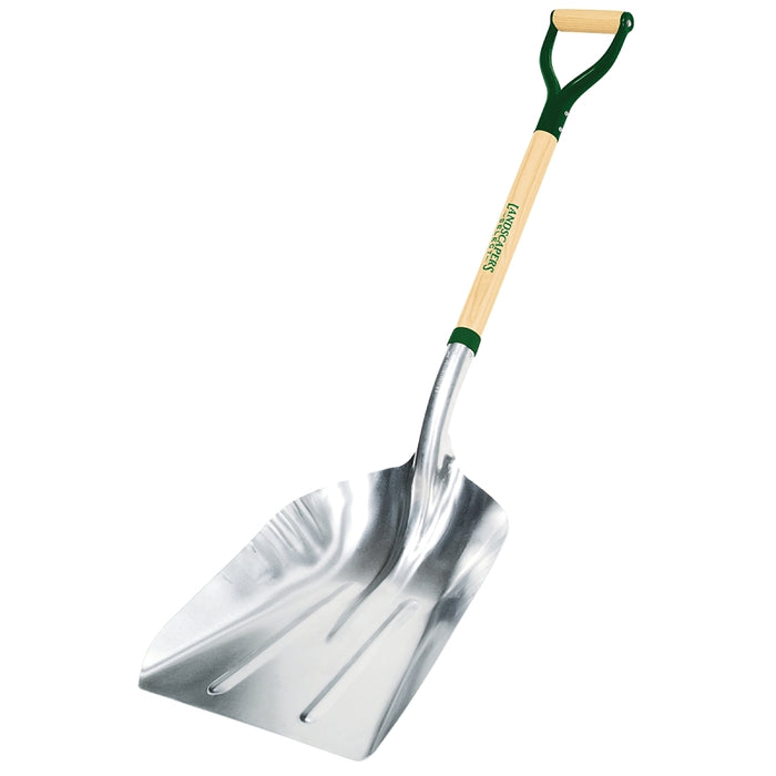 12" ALUMINUM SCOOP SHOVEL w/ WOODEN HANDLE