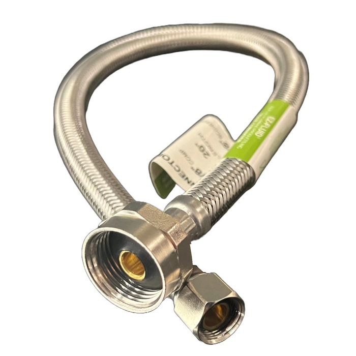 12" SS BRAIDED 3/8" x 7/8" TOILET TANK SUPPLY HOSE - METAL BALLCOCK