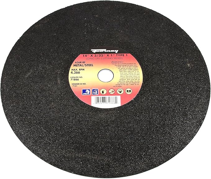 14" x 3/32" x 1" Abrasive Cutoff Wheel (40108) Chopsaw Blade 761166