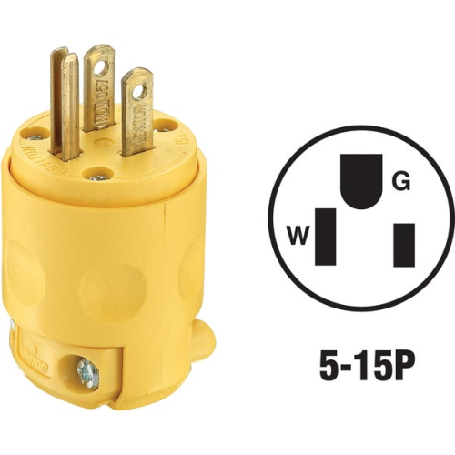 15A 125V Elec. Cable 2-Pole 3-Wire Plug
