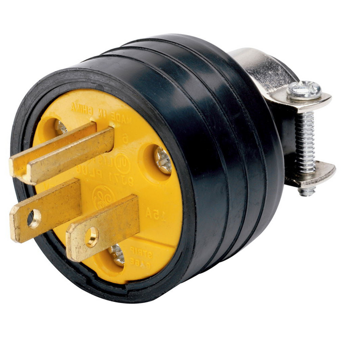 15A-125V Rubber Grounding Plug