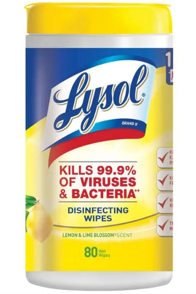 16.7oz Lysol Crisp Linen / Lemon Scent Disinfecting Wipes - 80 Ct