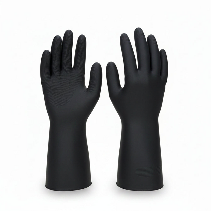 18" Black Neoprene Rubber Gloves 420708