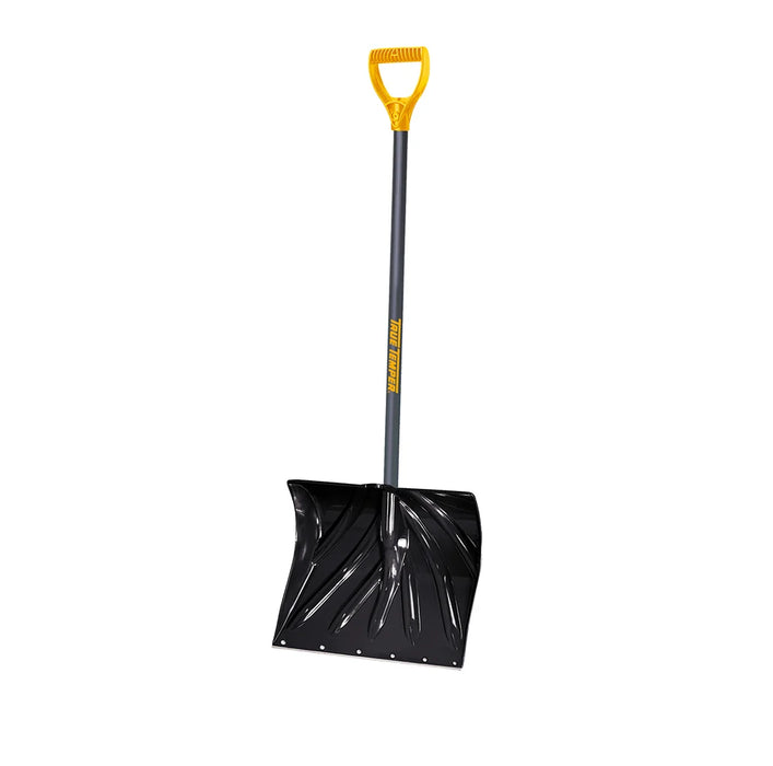 18" STRAIGHT HANDLE POLY SNOW SHOVEL w/ METAL STRIP