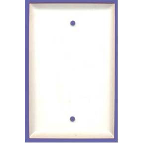 1G Blank Jumbo Wall Plate - White - Metal