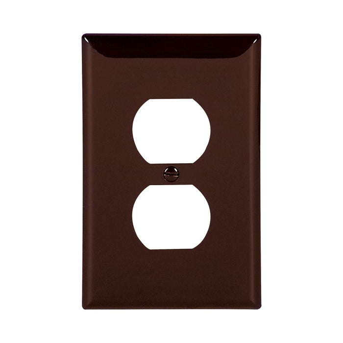 1G, Std. Size Duplex Receptacle Wall Plate - Brown