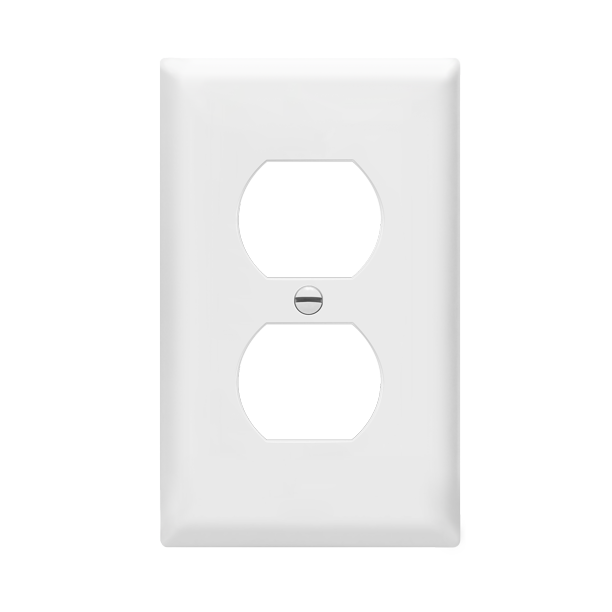 1G, Std. Size Duplex Receptacle Wall Plate - Plastic
