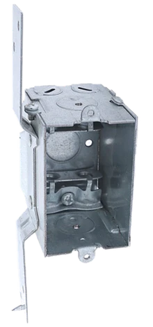 2-1/2" Drywall Metal Gem Box w/ Side Brackets