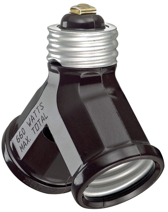 2 Bulb Medium Base Screw-On Socket Adapter
