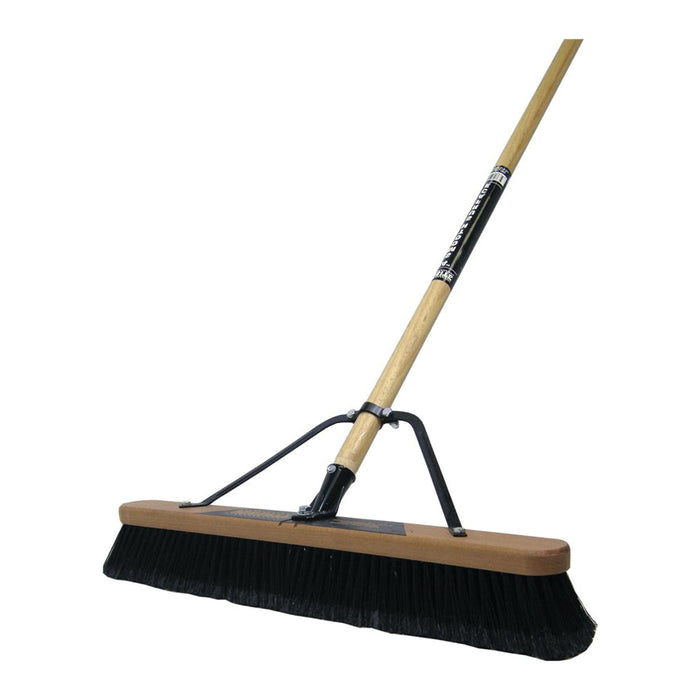 24" Smooth Bristle Push Broom w/ Brace