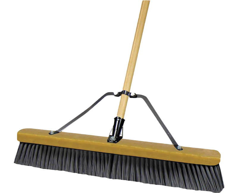 24" Bristle Push Broom w/ Metal Brace