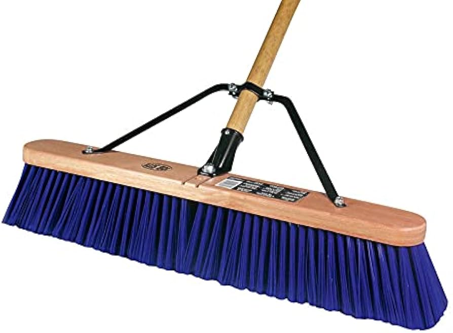 24" Bristle Push Broom w/ Metal Brace