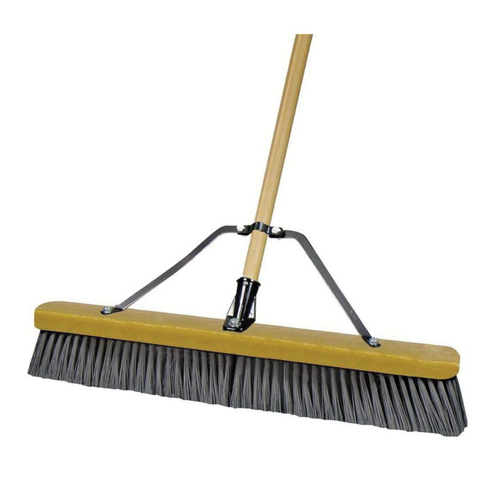 24" Gray H/D Soft Broom w/ Bracer
