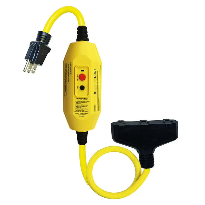 25' 4-Outlet 15 Amp Extension Cord w/ Reset Button