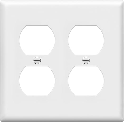 2G, Std. Size Duplex Wall Plate - Plastic