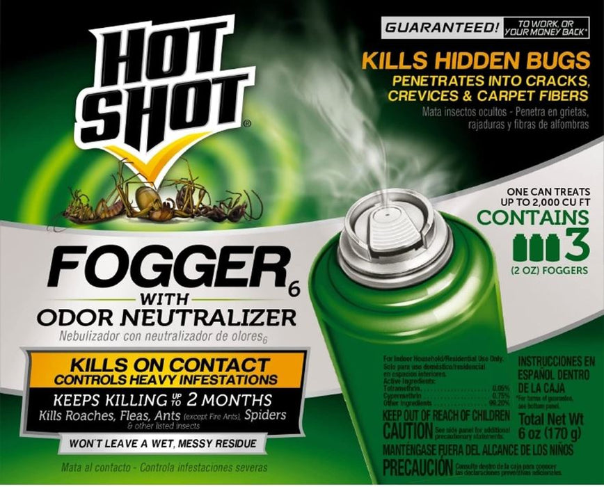 2oz HotShot Insect Fogger w/ Odor Neutralizer - 3 Pack