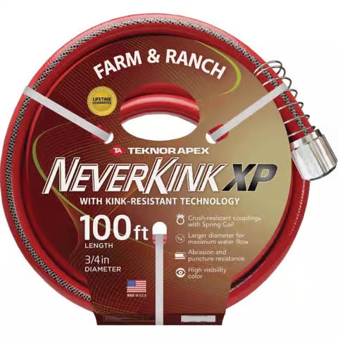 3/4 x 100 NeverKink XP H/D Garden Hose (Red)