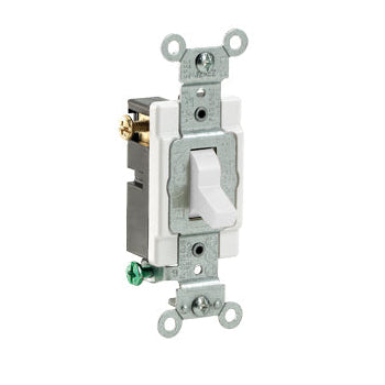 3 Way 15A Quiet Toggle Switch - White