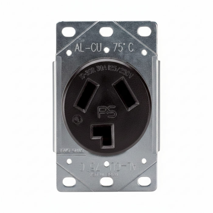 30A 125/250V Flush Mount 3-Wire Receptacle (NEMA 10-30R)