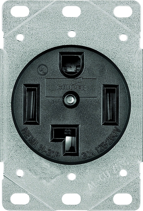 30A 125/250V Flush Mount 4-Wire Receptacle (NEMA 14-30R)
