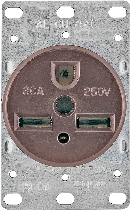 30A 250V Flush Mount 3-Wire Receptacle (NEMA 6-30R)