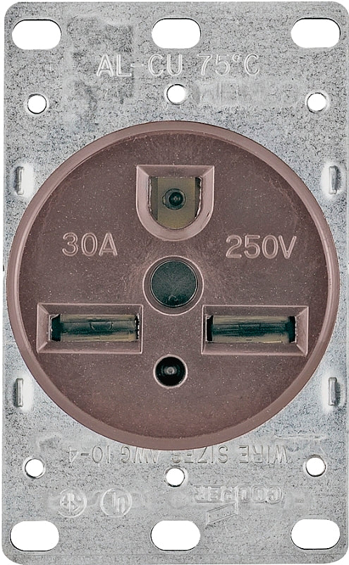 30A 250V Flush Mount 3-Wire Receptacle (NEMA 6-30R)