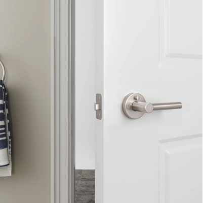 Bed & Bath Interior Privacy 2 Way Adjustable Grade 3 Locking Door Knob - Satin Nickel