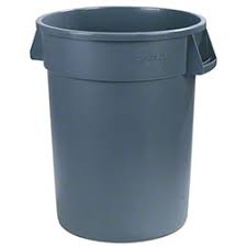 32 Gal Gray Round Trash Can