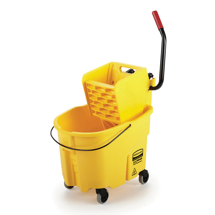 35qt Rubbermaid WaveBrake Mop Bucket w/ Ringer and Wheels
