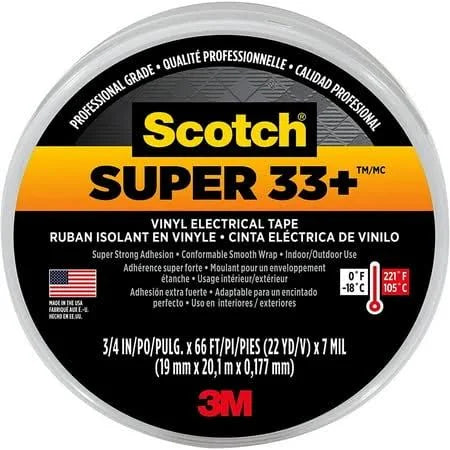 3M Super 33+ 3/4" x 66' Professional Grade Vinyl Electrical Tape