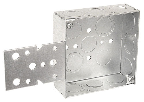 4" Sq Metal Wetwall Elec Box w/ Side Bracket