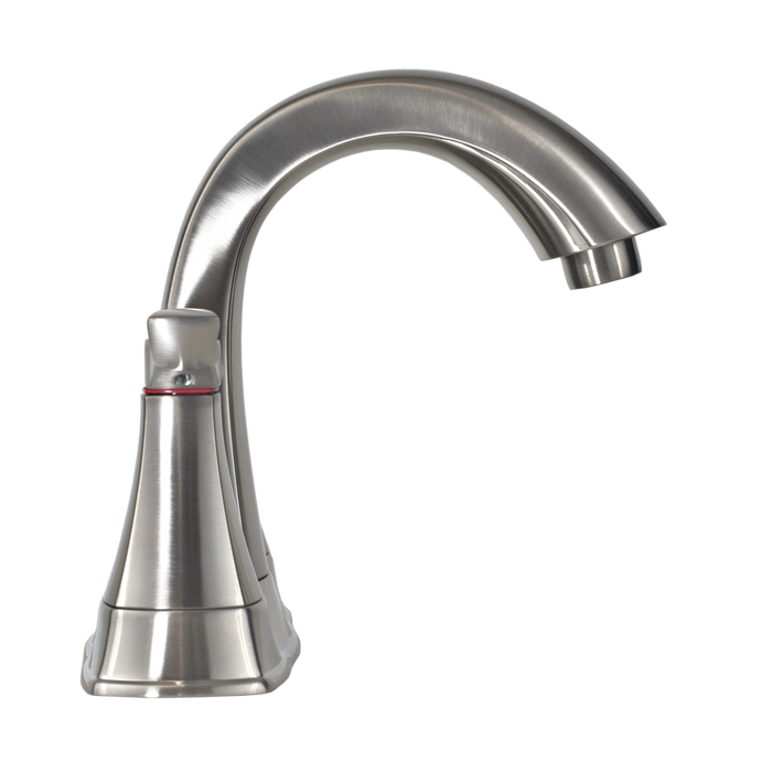 Two Handle 4 Inch Centerset Bathroom Faucet With Pop-Up Drain - Satin Nickel