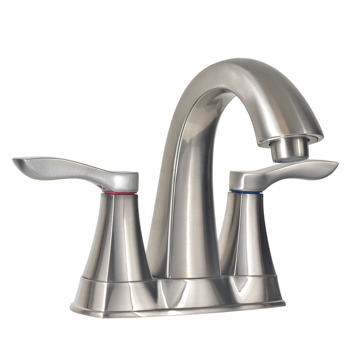 Two Handle 4 Inch Centerset Bathroom Faucet With PopUp Drain Satin