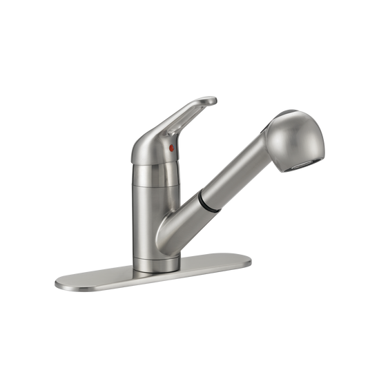 Pull Out Kitchen Faucet With Dual Spray, 1.8 Gpm - Satin Nickel