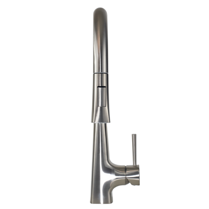 Pull Down Square Kitchen Faucet With Dual Spray - Satin Nickel