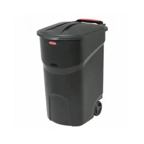 45 Gal Trash Can Black w/ Wheel and Cover