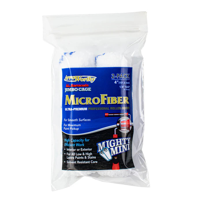 4 X 1/4 MICROFIBER JUMBO PAINT ROLLER COVER - 2 PK
