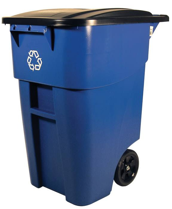50 Gal Rubbermaid Blue Recycling Roll Out Container