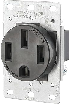 50A 125/250V Flush Mount 4-Wire Receptacle (NEMA 14-50R)