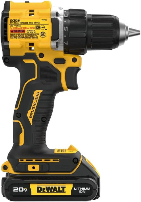 DEWALT ATOMIC 20V MAX 1/2" BRUSHLESS CORDLESS DRILL/DRIVER - TOOL ONLY