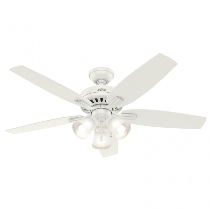 52" Hunter Ceiling Fan - White - 3 LED Lights - 5 Blades