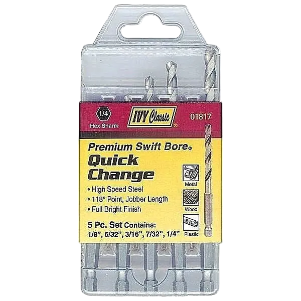 5pc Set Quick Change Drill Bits